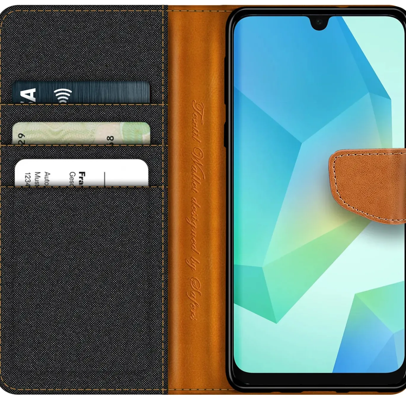 Samsung Galaxy A26 5G - Jeanslook Klapphülle mit Kartenfach