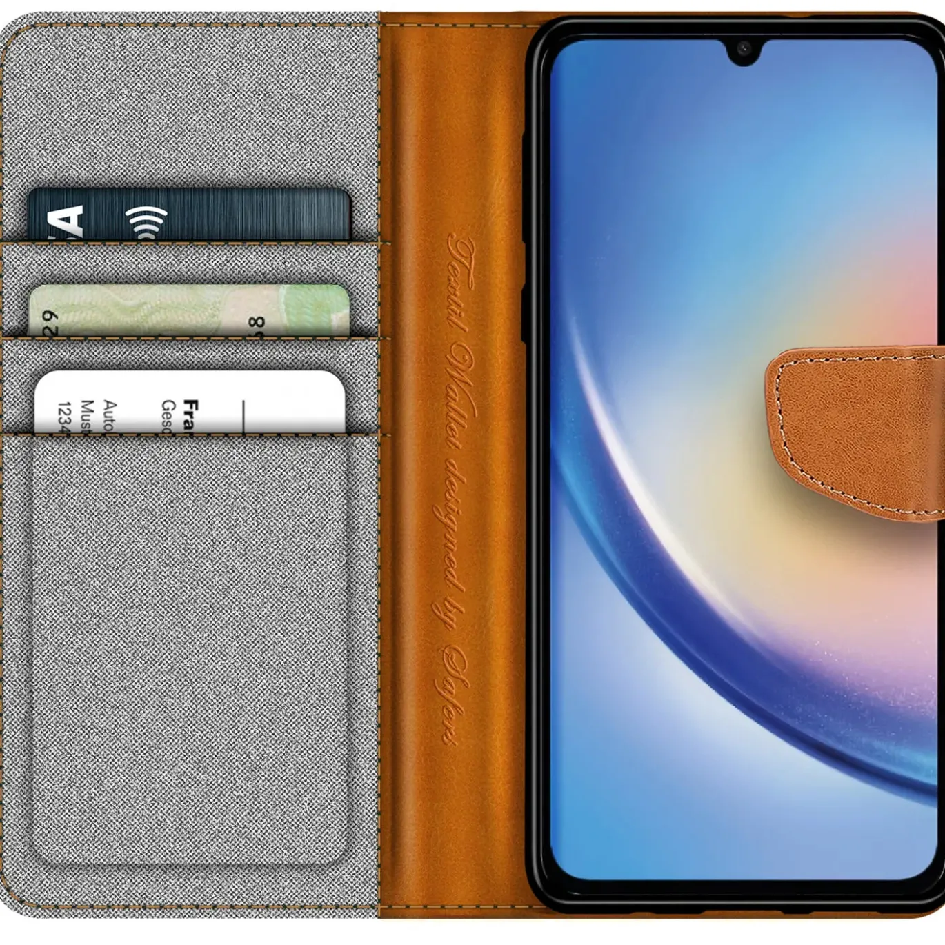 Samsung Galaxy A25 5G - Jeanslook Klapphülle mit Kartenfach
