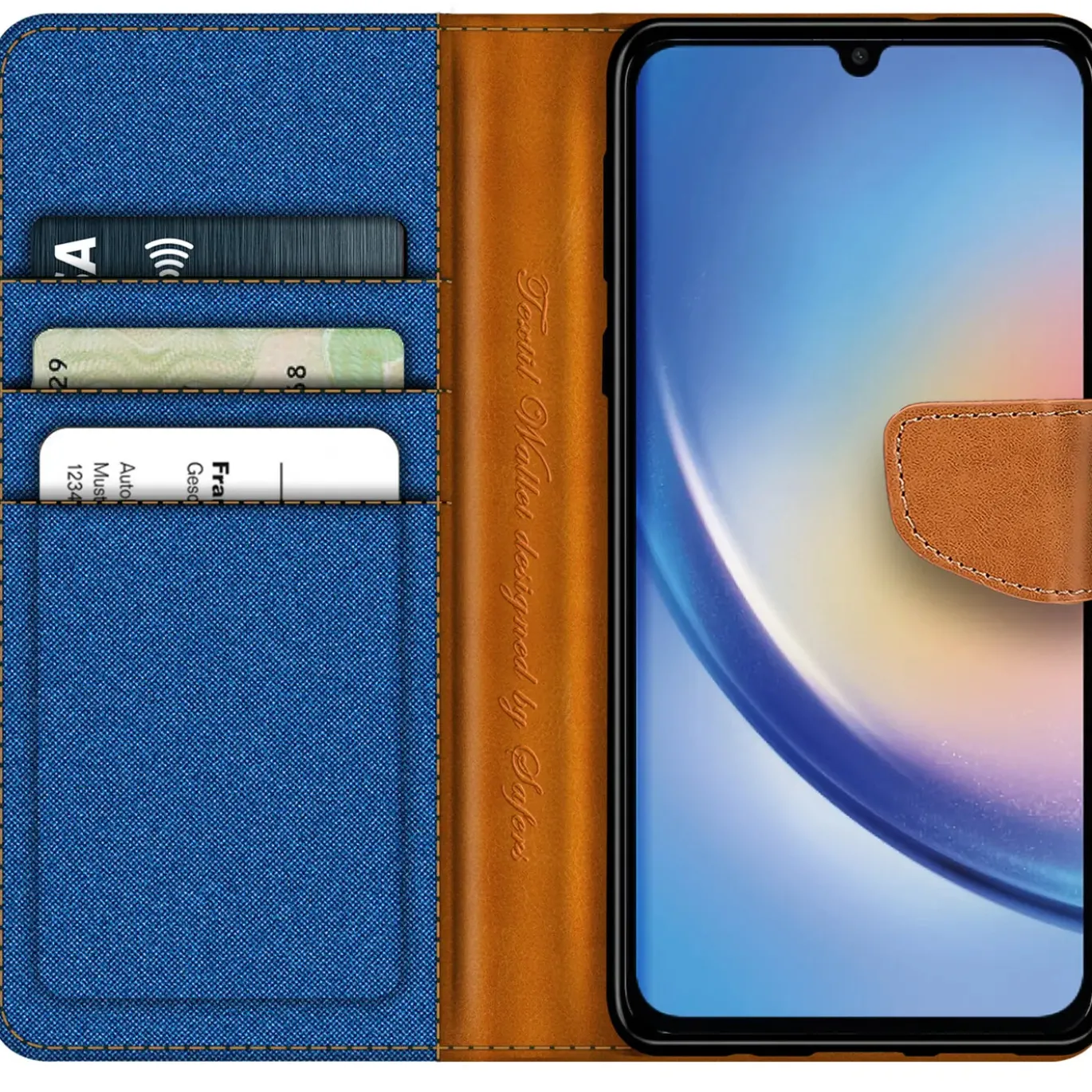 Samsung Galaxy A25 5G - Jeanslook Klapphülle mit Kartenfach