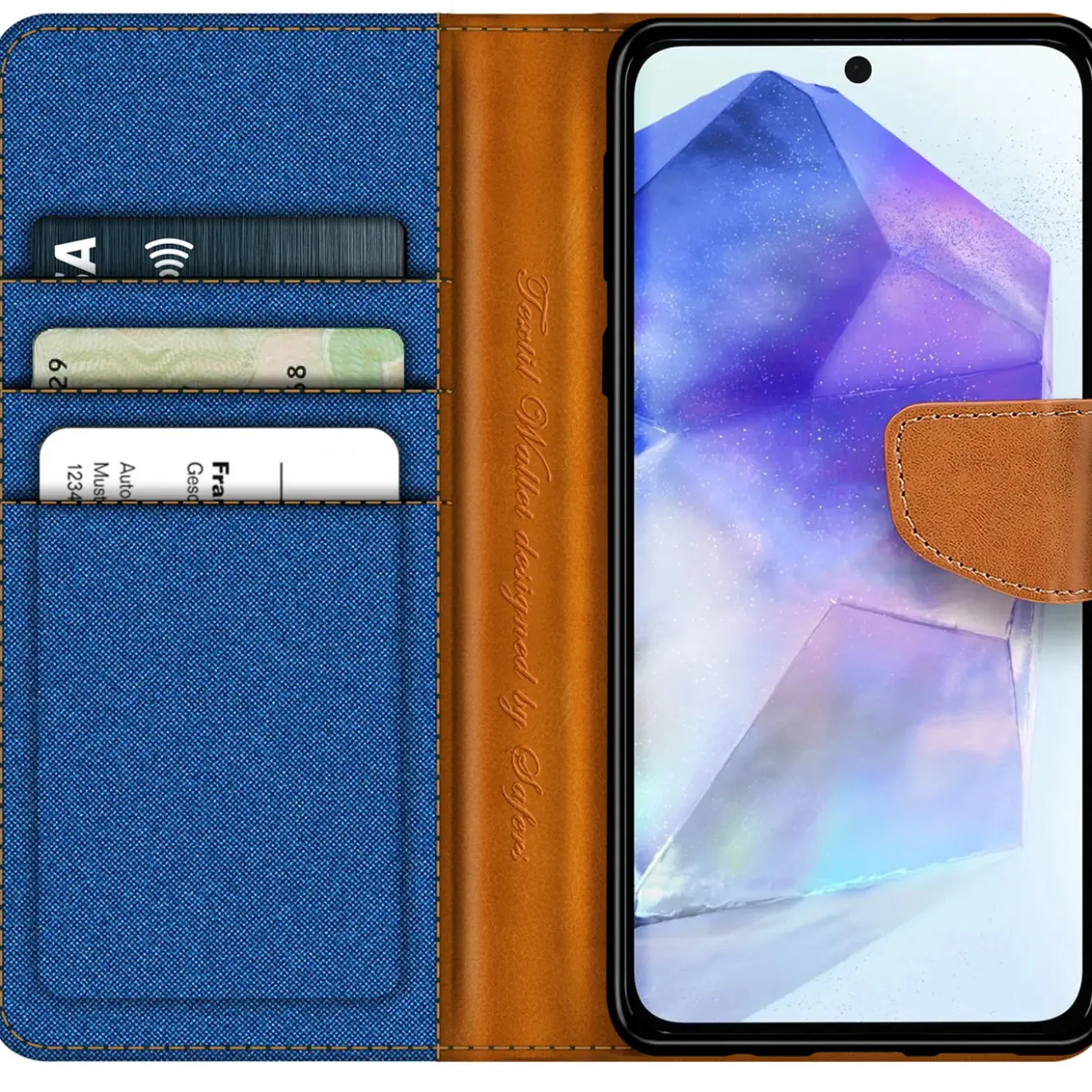 Samsung Galaxy A56 5G - Jeanslook Klapphülle mit Kartenfach