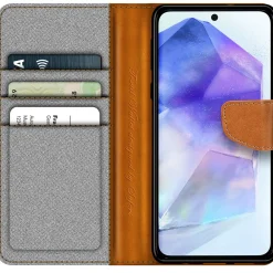 Samsung Galaxy A55 5G - Jeanslook Klapphülle mit Kartenfach