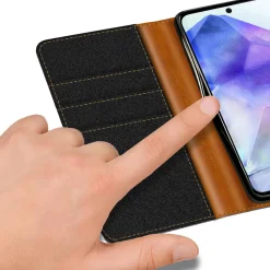 Samsung Galaxy A55 5G - Jeanslook Klapphülle mit Kartenfach