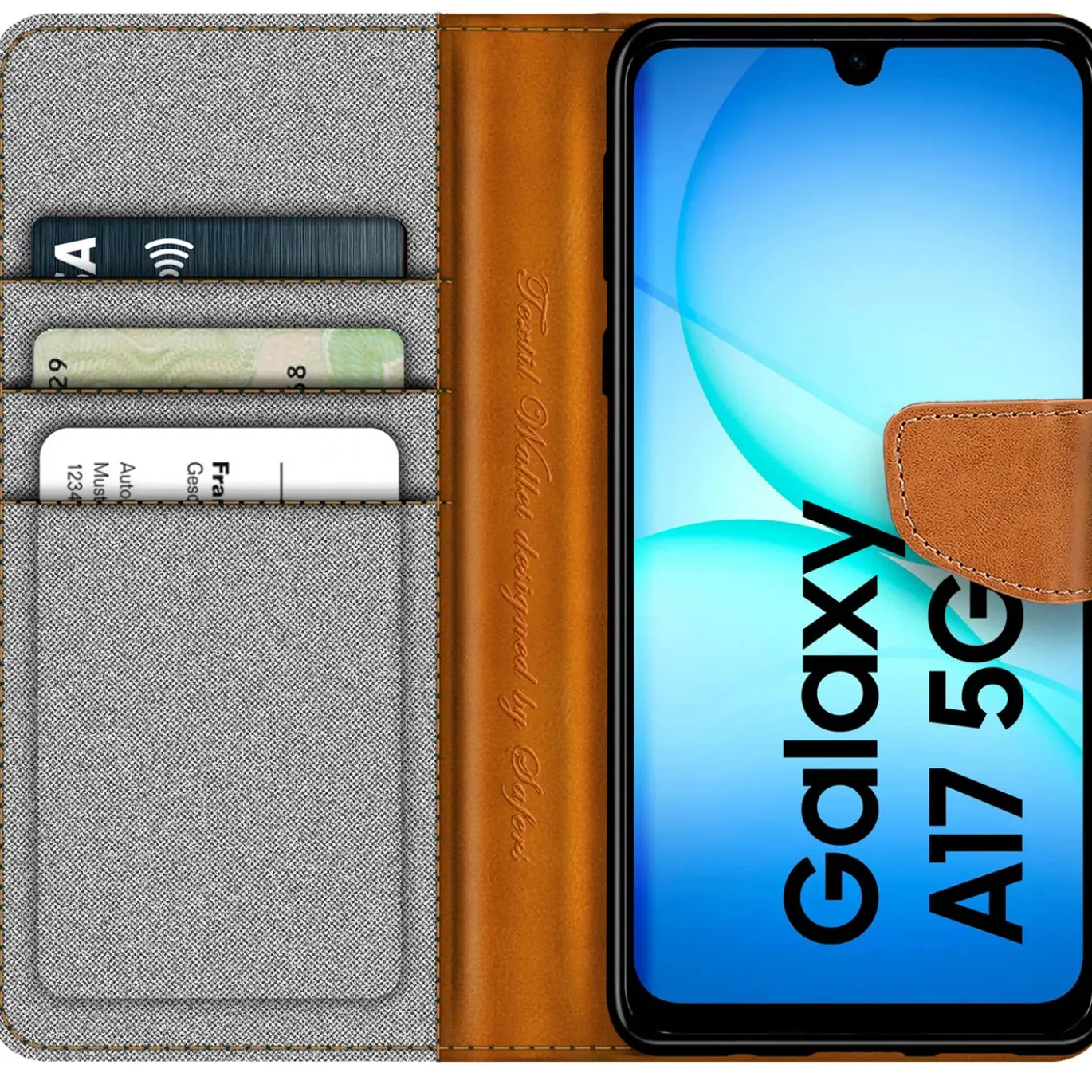Samsung Galaxy A17 5G - Jeanslook Klapphülle mit Kartenfach