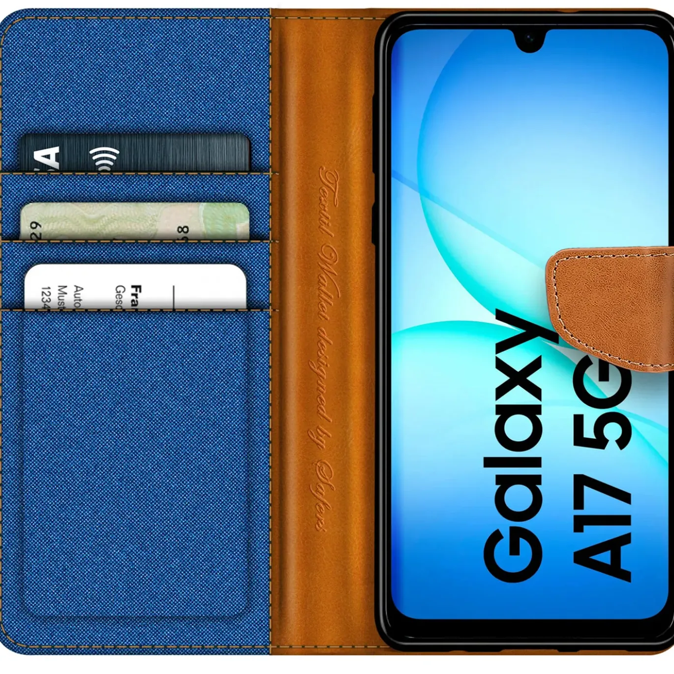 Samsung Galaxy A17 5G - Jeanslook Klapphülle mit Kartenfach
