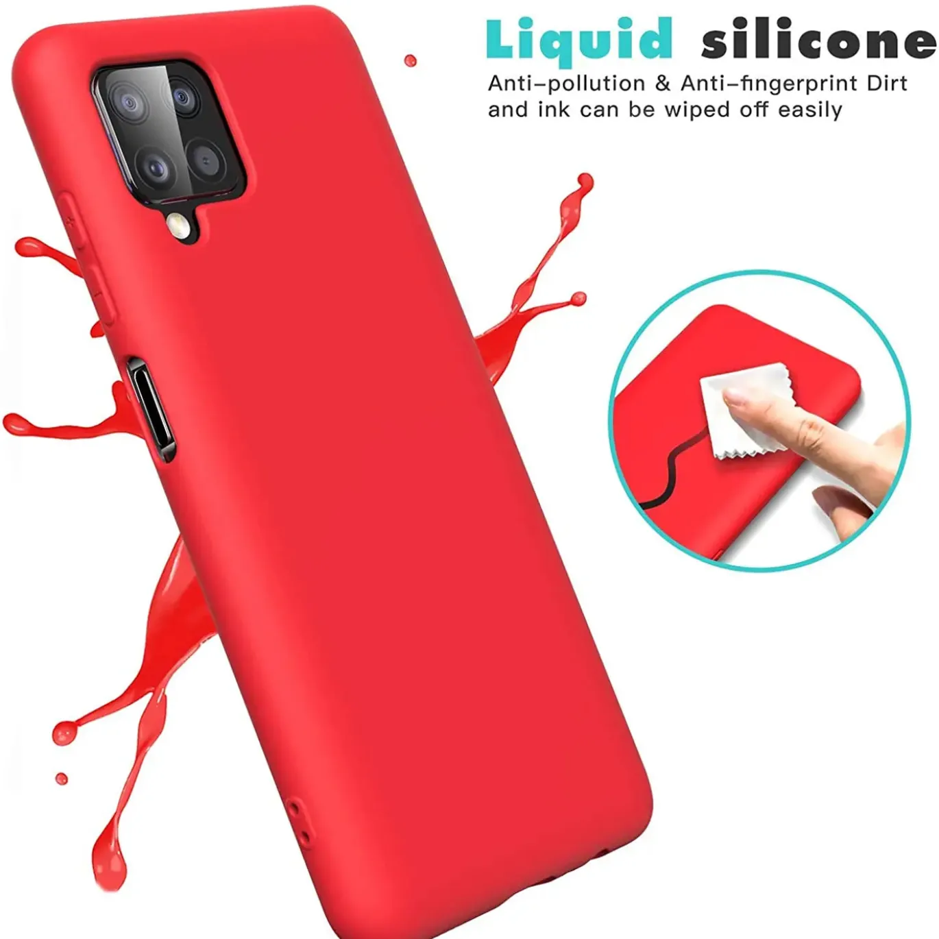 Samsung Galaxy A22 4G / M32 / M22 - Silikon Case mit Mikrofaser-Innenseite