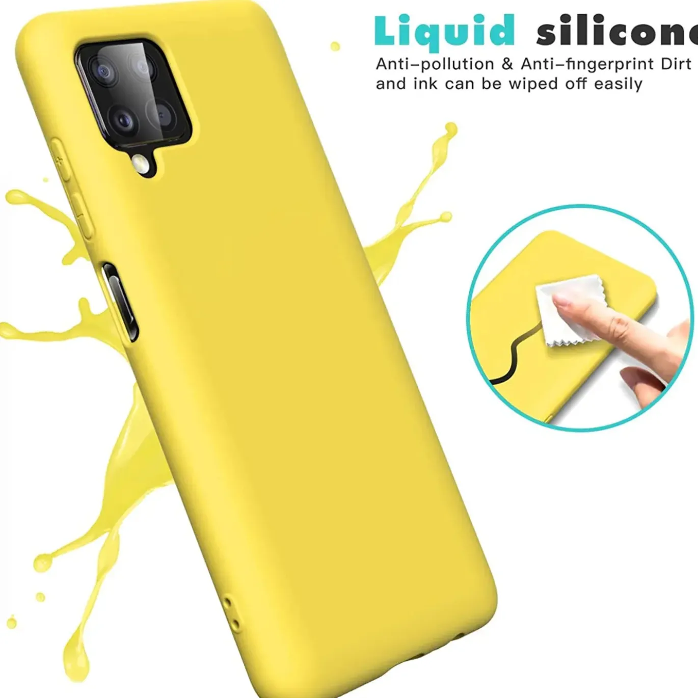 Samsung Galaxy A22 4G / M32 / M22 - Silikon Case mit Mikrofaser-Innenseite
