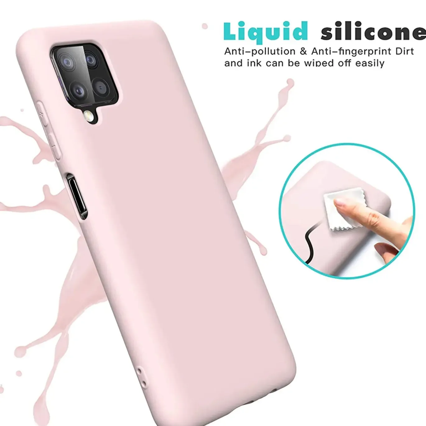 Samsung Galaxy A22 4G / M32 / M22 - Silikon Case mit Mikrofaser-Innenseite