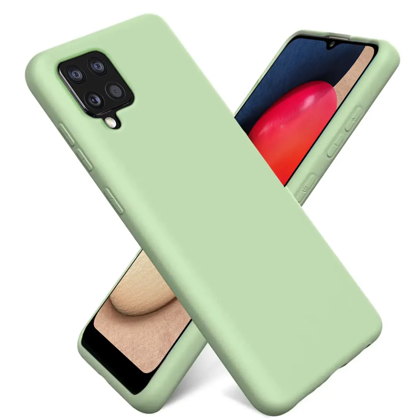 Samsung Galaxy A22 4G / M32 / M22 - Silikon Case mit Mikrofaser-Innenseite