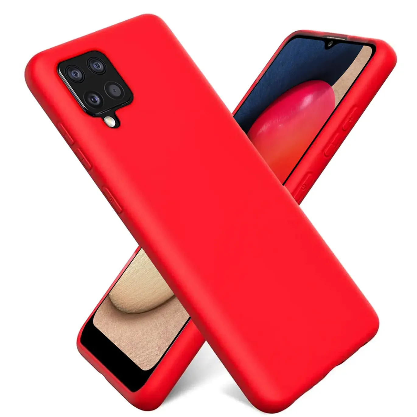 Samsung Galaxy A22 4G / M32 / M22 - Silikon Case mit Mikrofaser-Innenseite