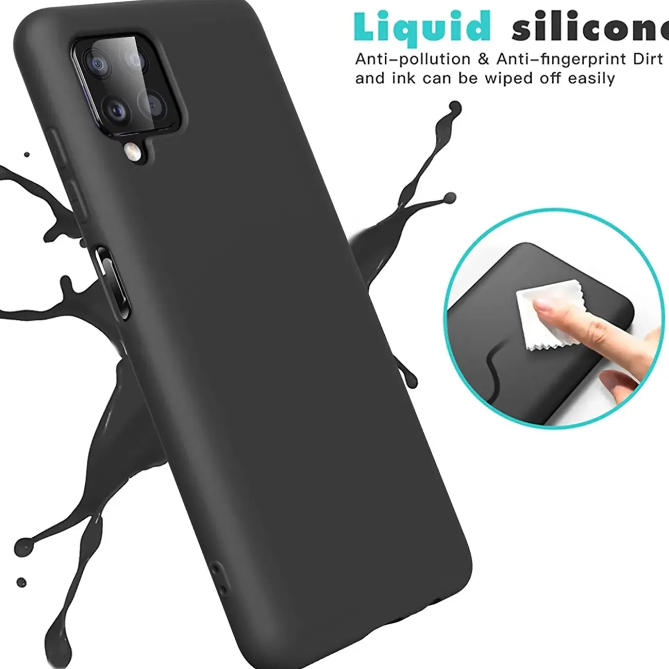Samsung Galaxy A22 4G / M32 / M22 - Silikon Case mit Mikrofaser-Innenseite