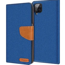 Samsung Galaxy A22 4G / M32 / M22 - Jeanslook Klapphülle mit Kartenfach