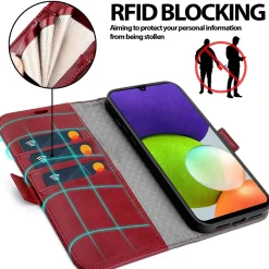 Samsung Galaxy A22 4G / M32 / M22 - Robuste Klapphülle mit RFID Block