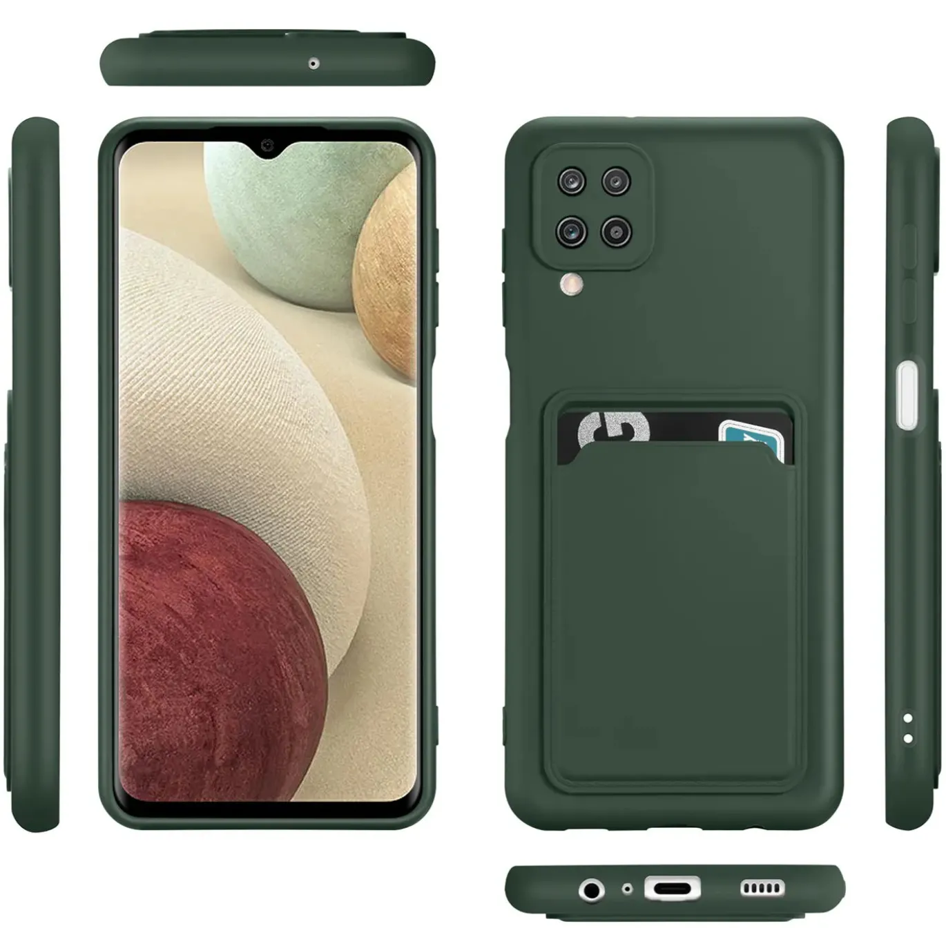 Samsung Galaxy A22 4G / M32 / M22 - Silikonhülle mit Kartenfach & Kameraschutz