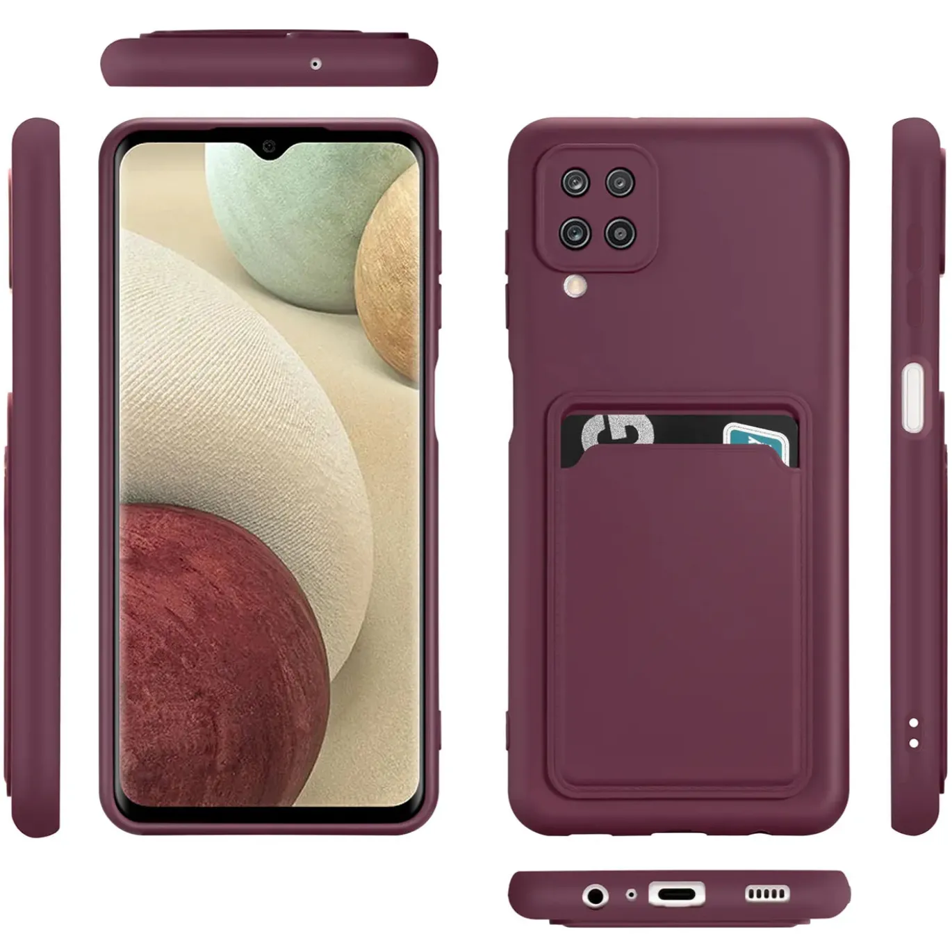 Samsung Galaxy A22 4G / M32 / M22 - Silikonhülle mit Kartenfach & Kameraschutz