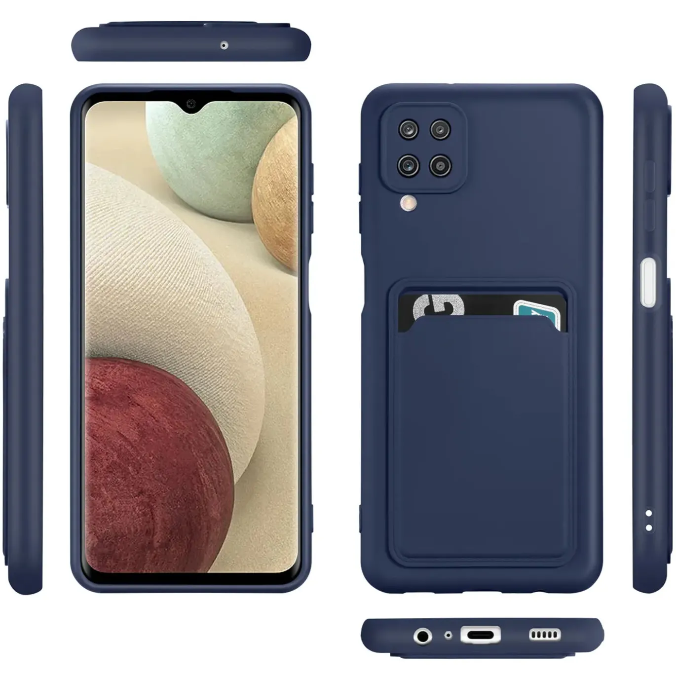 Samsung Galaxy A22 4G / M32 / M22 - Silikonhülle mit Kartenfach & Kameraschutz