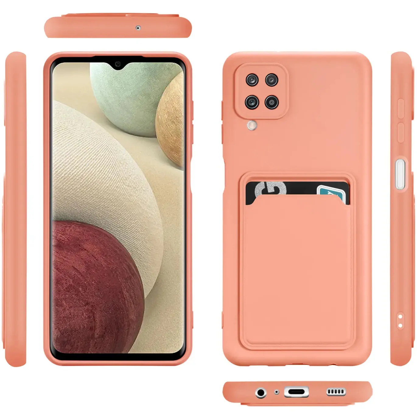 Samsung Galaxy A22 4G / M32 / M22 - Silikonhülle mit Kartenfach & Kameraschutz