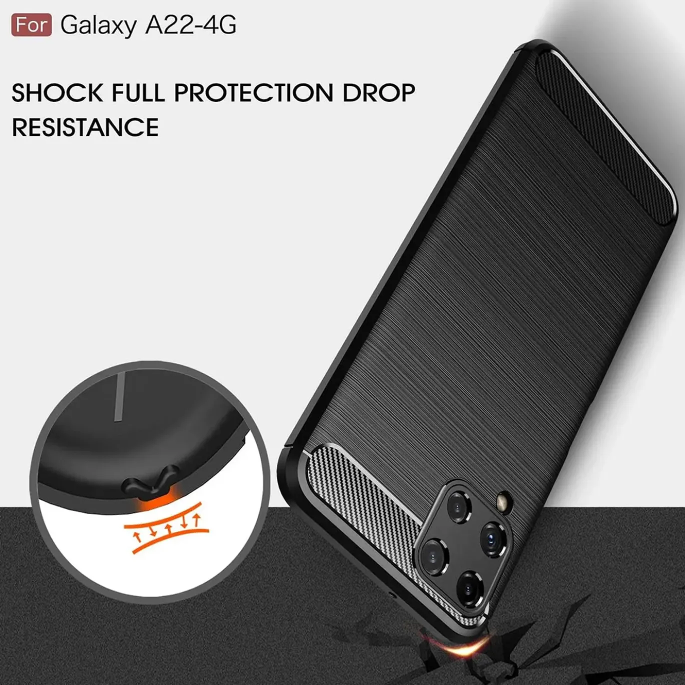 Samsung Galaxy A22 4G / M32 / M22 - Carbon Case Hülle, stoßfest