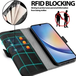 Samsung Galaxy A34 5G - Robuste Klapphülle mit RFID Block