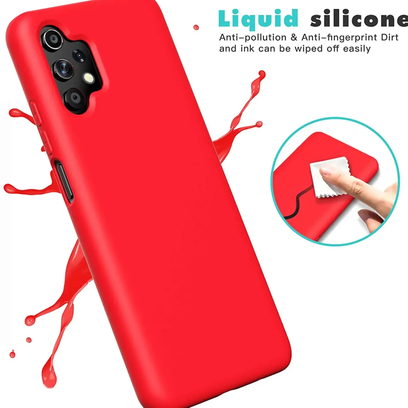 Samsung Galaxy A32 5G - Silikon Case mit Mikrofaser-Innenseite