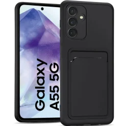Samsung Galaxy A55 5G - Silikonhülle mit Kartenfach & Kameraschutz