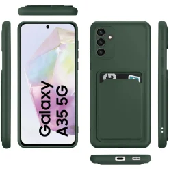 Samsung Galaxy A35 5G - Silikonhülle mit Kartenfach & Kameraschutz