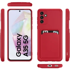 Samsung Galaxy A35 5G - Silikonhülle mit Kartenfach & Kameraschutz