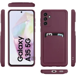 Samsung Galaxy A35 5G - Silikonhülle mit Kartenfach & Kameraschutz
