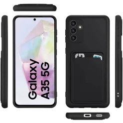 Samsung Galaxy A35 5G - Silikonhülle mit Kartenfach & Kameraschutz