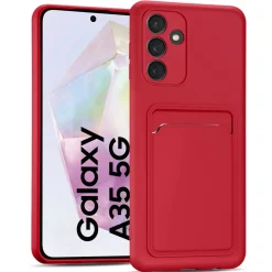 Samsung Galaxy A35 5G - Silikonhülle mit Kartenfach & Kameraschutz