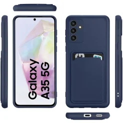 Samsung Galaxy A35 5G - Silikonhülle mit Kartenfach & Kameraschutz
