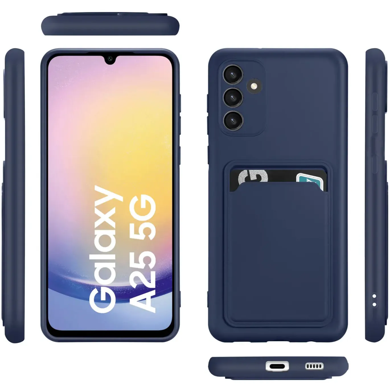 Samsung Galaxy A25 5G - Silikonhülle mit Kartenfach & Kameraschutz
