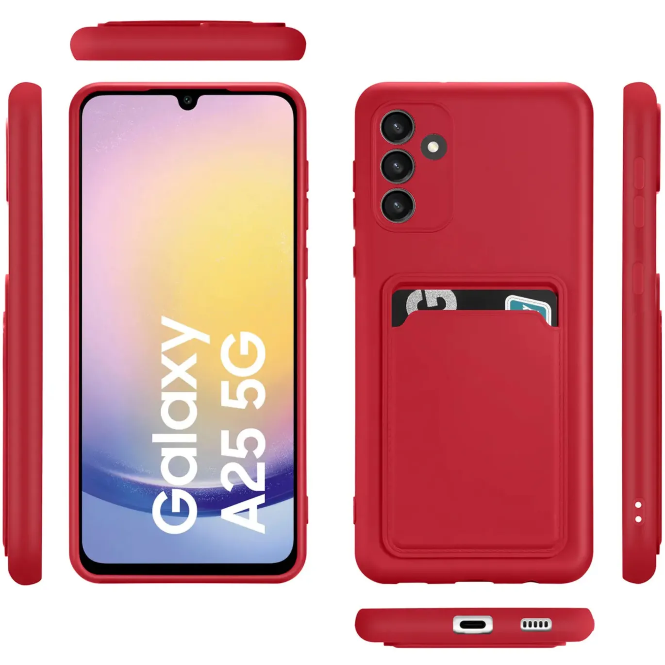 Samsung Galaxy A25 5G - Silikonhülle mit Kartenfach & Kameraschutz