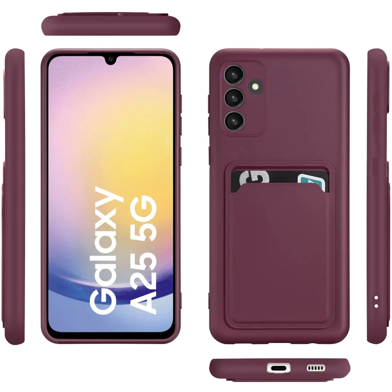 Samsung Galaxy A25 5G - Silikonhülle mit Kartenfach & Kameraschutz
