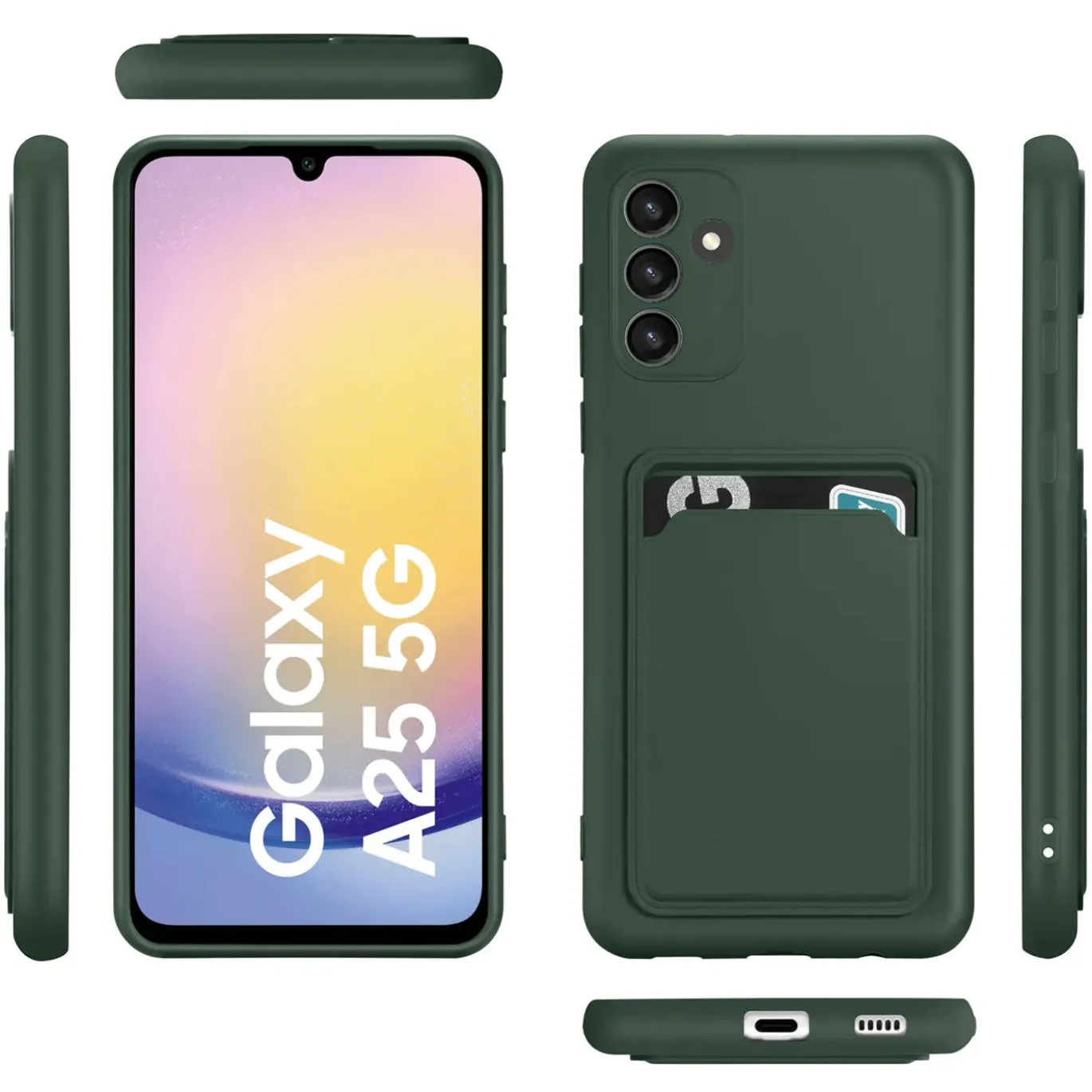 Samsung Galaxy A25 5G - Silikonhülle mit Kartenfach & Kameraschutz