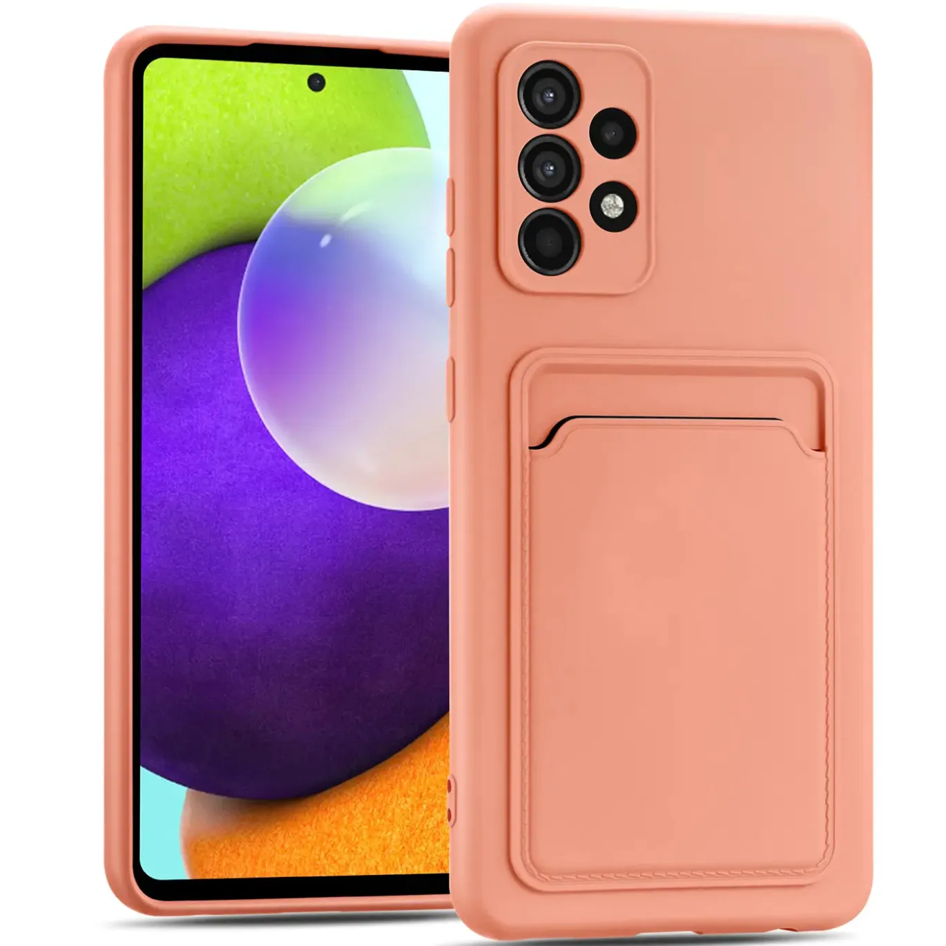 Samsung Galaxy A53 5G - Silikonhülle mit Kartenfach & Kameraschutz