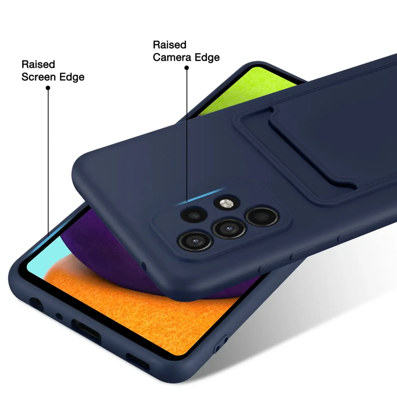 Samsung Galaxy A53 5G - Silikonhülle mit Kartenfach & Kameraschutz