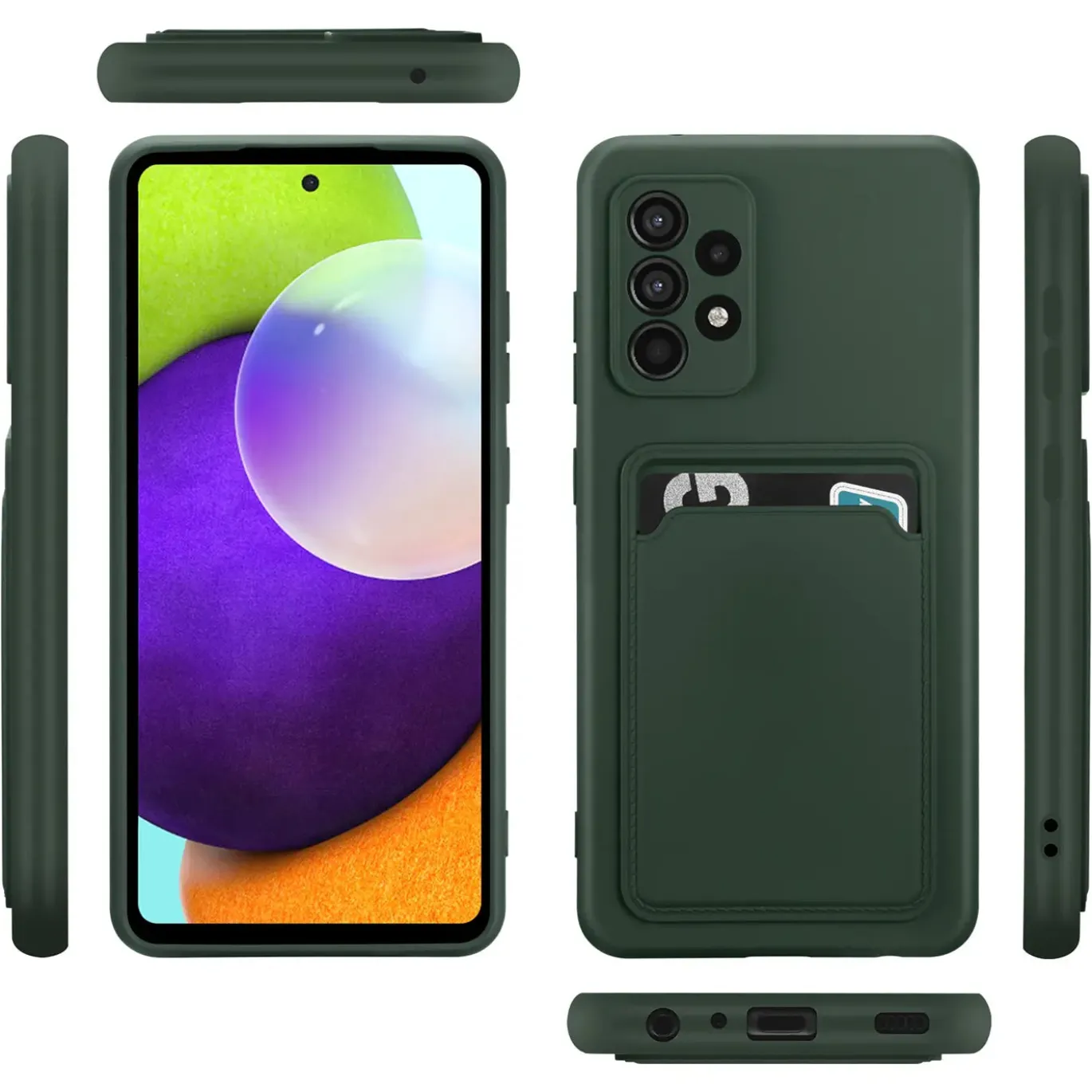 Samsung Galaxy A53 5G - Silikonhülle mit Kartenfach & Kameraschutz