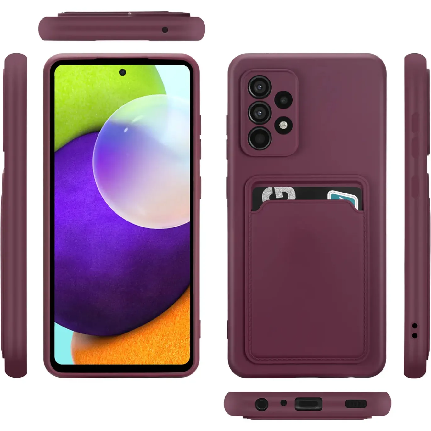 Samsung Galaxy A53 5G - Silikonhülle mit Kartenfach & Kameraschutz