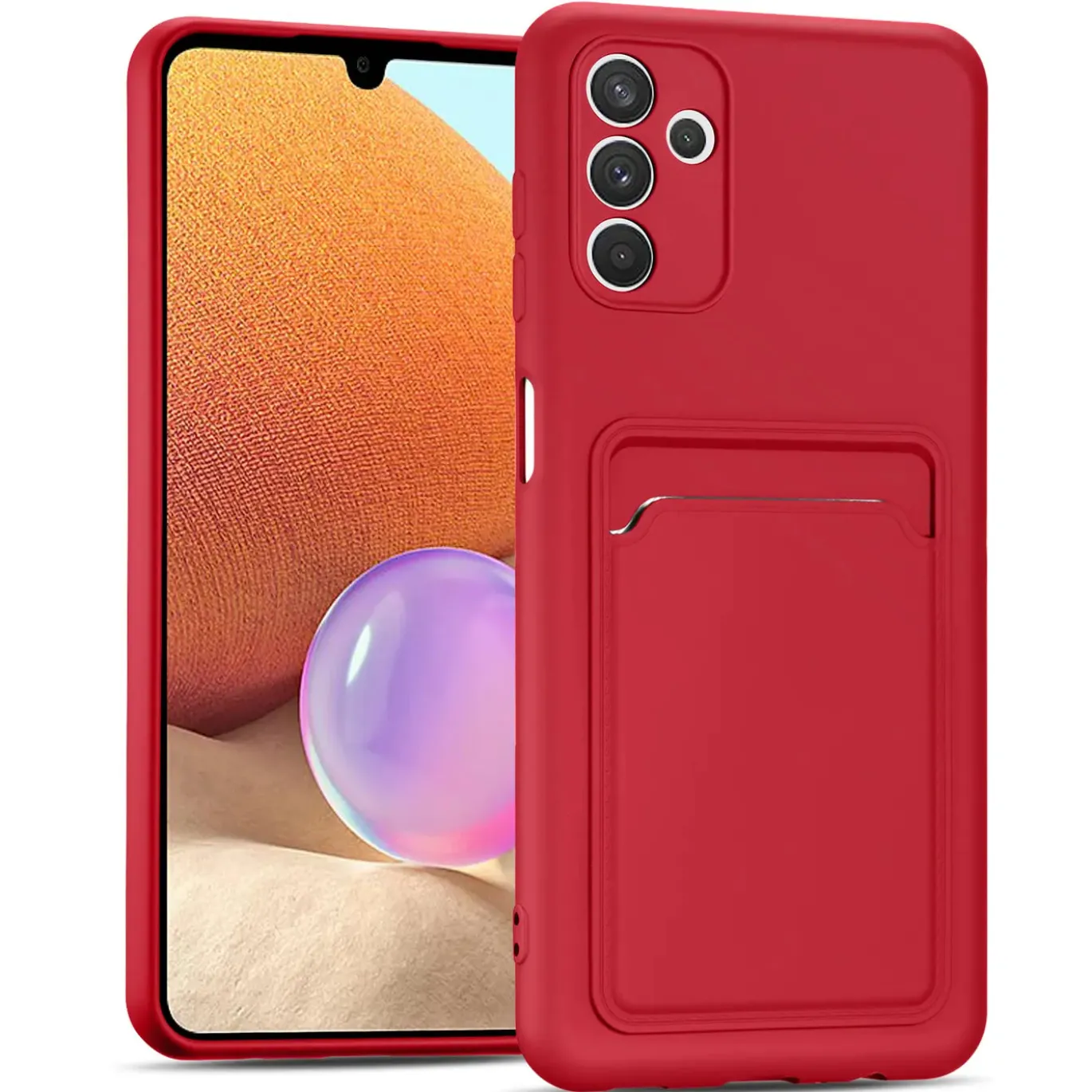 Samsung Galaxy A54 5G - Silikonhülle mit Kartenfach & Kameraschutz
