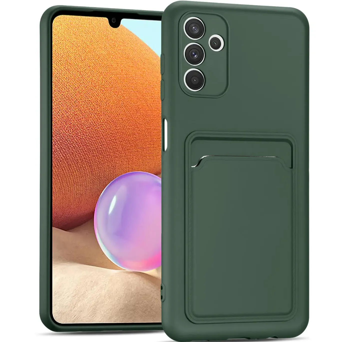 Samsung Galaxy A54 5G - Silikonhülle mit Kartenfach & Kameraschutz
