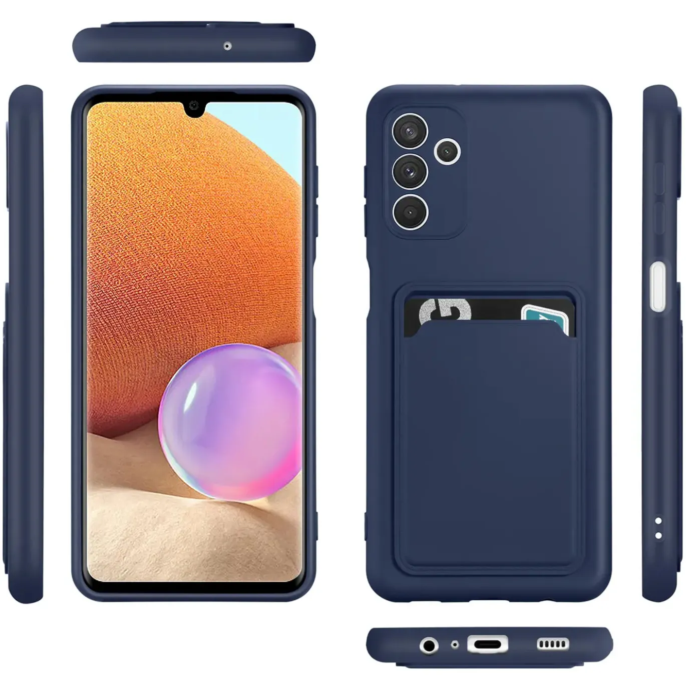 Samsung Galaxy A54 5G - Silikonhülle mit Kartenfach & Kameraschutz