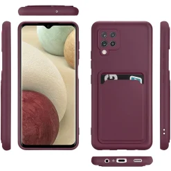Samsung Galaxy A42 5G - Silikonhülle mit Kartenfach & Kameraschutz