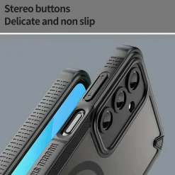 Samsung Galaxy A17 5G - Stoßfestes MagSafe Case in Schwarz mit halbtransparenter Rückseite