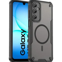 Samsung Galaxy A17 5G - Stoßfestes MagSafe Case in Schwarz mit halbtransparenter Rückseite