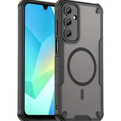 Samsung Galaxy A16 5G - Stoßfestes MagSafe Case in Schwarz mit halbtransparenter Rückseite