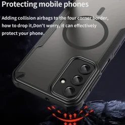 Samsung Galaxy A16 5G - Stoßfestes MagSafe Case in Schwarz mit halbtransparenter Rückseite