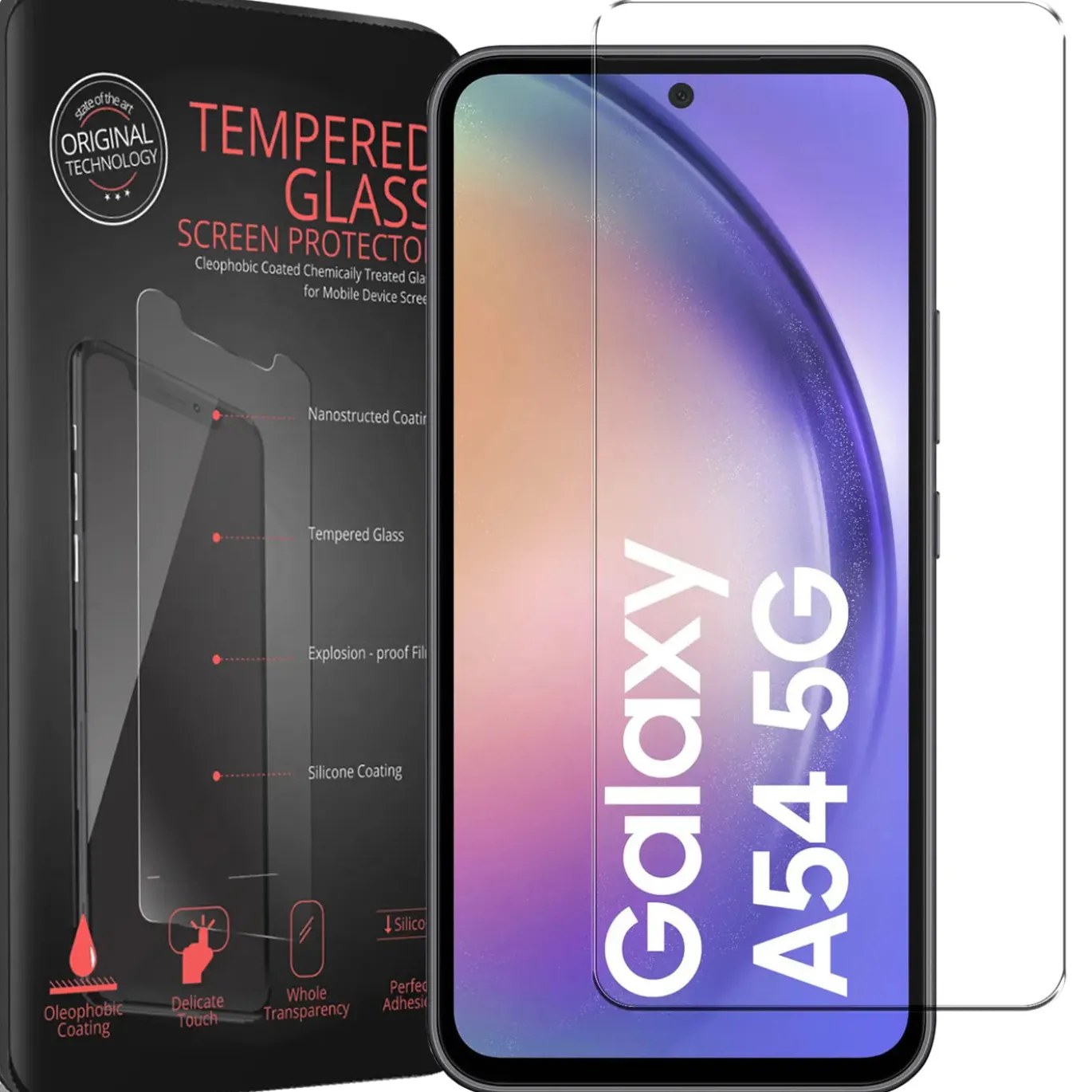 Samsung Galaxy A54 5G - 2x 9H Panzer Glasfolie, Displayfolie
