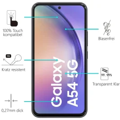 Samsung Galaxy A54 5G - 2x 9H Panzer Glasfolie, Displayfolie