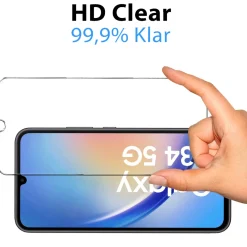 Samsung Galaxy A34 5G - 2x 9H Panzer Glasfolie, Displayfolie