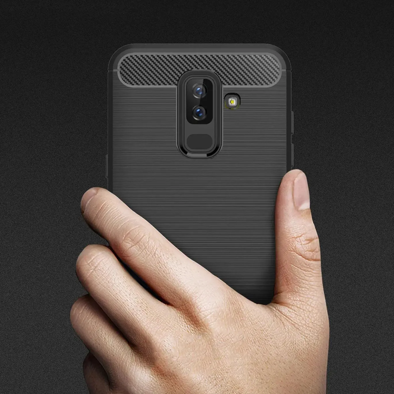 Samsung Galaxy A8 Plus 2018 - Carbon Case Hülle, stoßfest